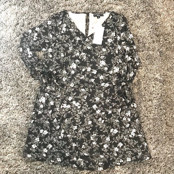 Ellos Black Floral Shift Dress Size 10 New - Picture 8 of 14